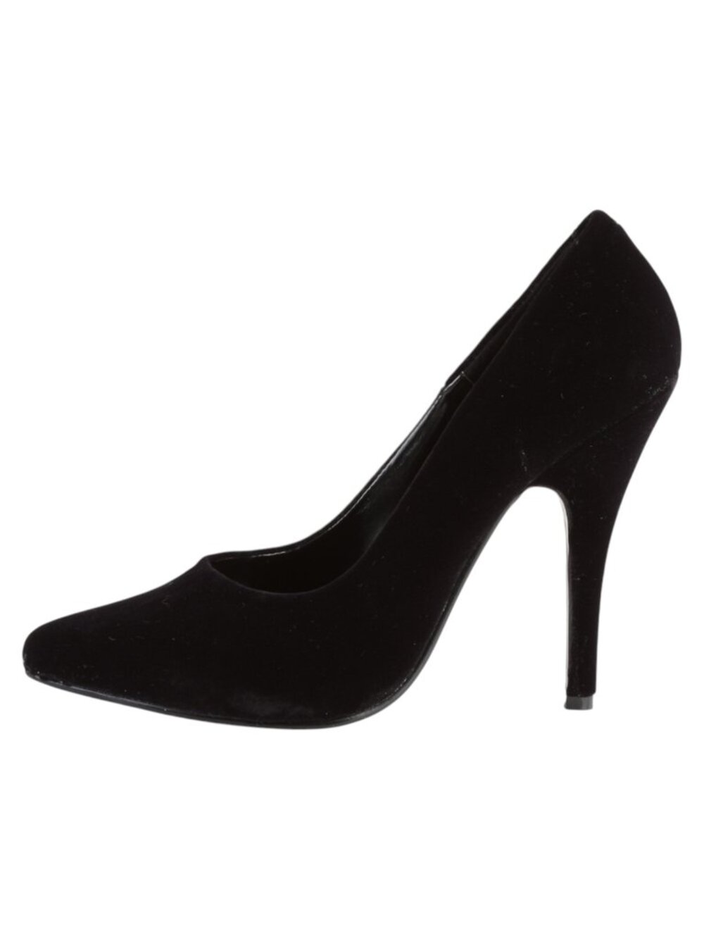 Black Velvet Pointy Toe Stiletto Shoes - 5 Inch High Heel Pumps